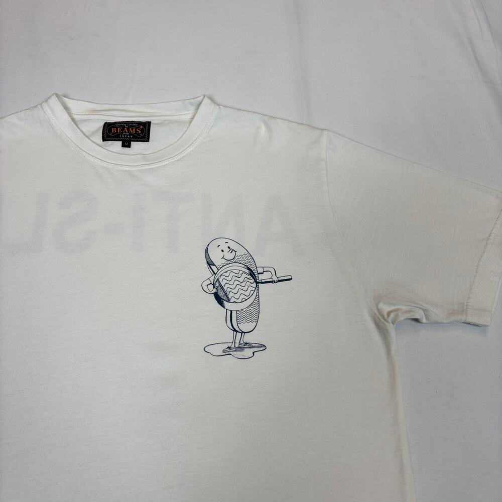 Beams Japan Anti Slip Shoe Print T Shirt Men's Medium - Picture 4 of 10